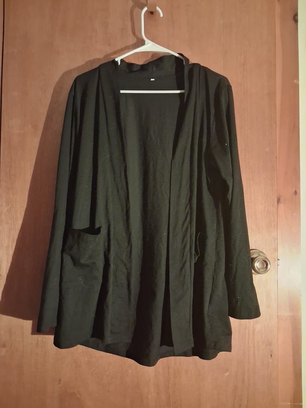 Black Open Front Cardigan